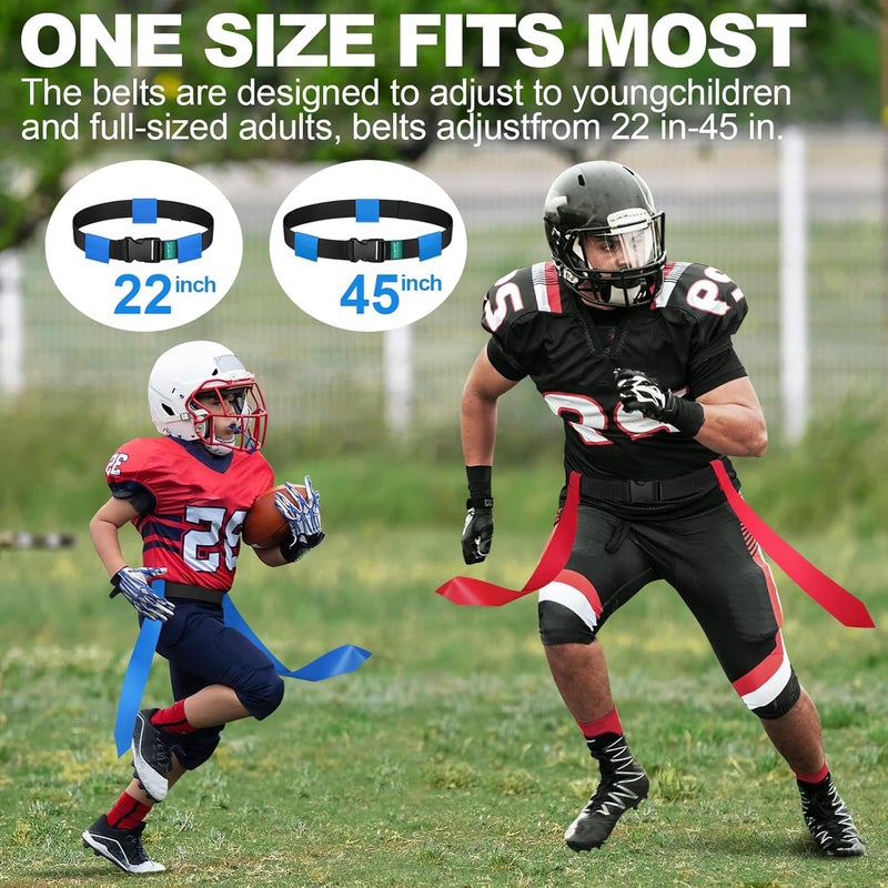 HASITE Flag Football Belts, 2/4/10/14/20 pcs of Adjustable Flag Football Set with Flags, Suitable for Youth Adults and Kids - Image 3